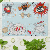 喜劇的なスタイルの英雄のデザイン キッチンタオル (折り畳み)