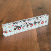 喜劇的なスタイルの英雄のデザイン デスクネームプレート (側面)