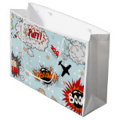 喜劇的なスタイルの英雄のデザイン ラージペーパーバッグ (正面アングル)