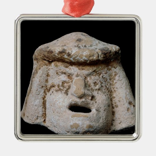 喜劇的なマスク メタルオーナメント (正面)