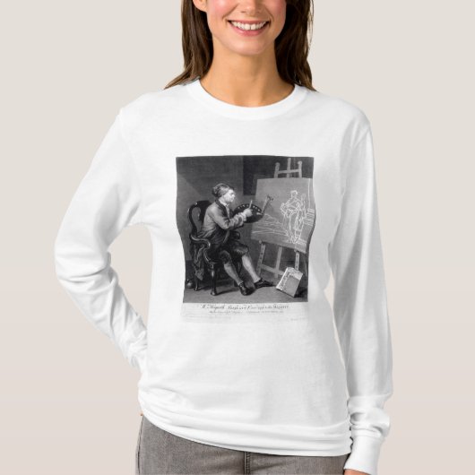 喜劇的なムーサを絵を描く自画像 Tシャツ (正面)