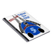 喜劇的なヴィンテージの競争の車パーソナライズ ノートブック (右側)