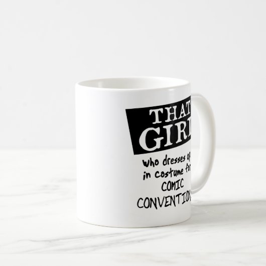 喜劇的な反対論のための衣裳で服を着るその女の子 コーヒーマグカップ (正面右)