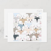 喜劇的な漫画のかわいい孤またはオオカミパターン ポストカード (正面/裏面)