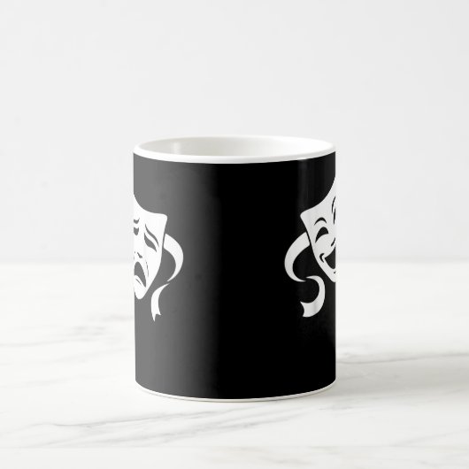 喜劇&悲劇シアターホワイトマスクメンズおもしろいウォム コーヒーマグカップ (中央)