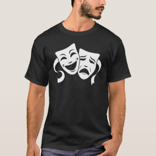 喜劇&悲劇シアターホワイトマスクメンズ&悲劇 Tシャツ