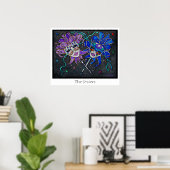 喜劇/悲劇ジェスターマスク ポスター (ホームオフィス)