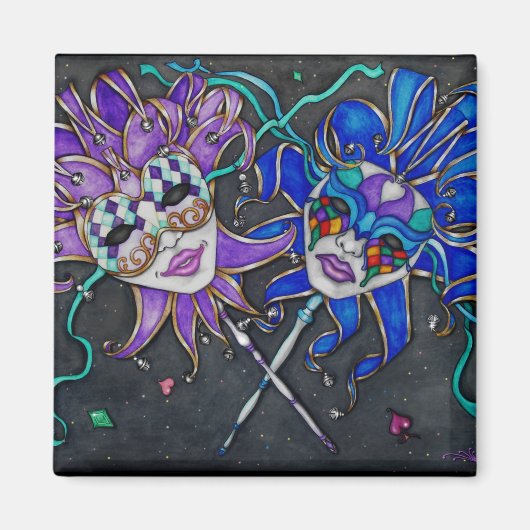 喜劇/悲劇ジェスターマスク マグネット (正面)