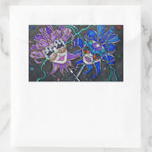 喜劇/悲劇ジェスターマスク 長方形シール (バッグ)