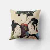 喜多川歌麿画の3人の若い男女 クッション (裏面)