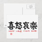 喜怒哀楽(ことば漢字) ポストカード (正面/裏面)