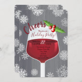 喝采の休日のカクテルのパーティの招待状 招待状 (正面/裏面)