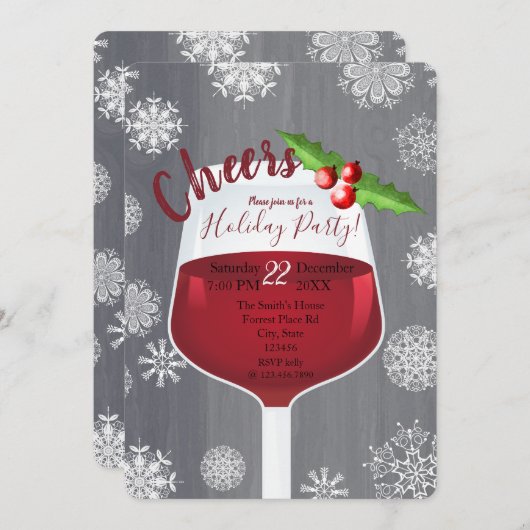 喝采の休日のカクテルのパーティの招待状 招待状 (正面/裏面)