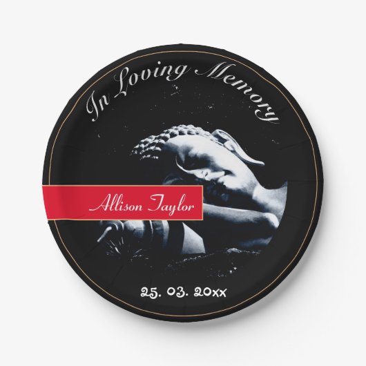 喪と仏の恵み/追悼・葬儀 ペーパープレート (正面)