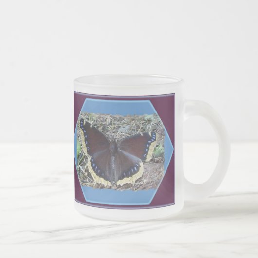 喪に服した蝶 フロストグラスマグカップ (右)