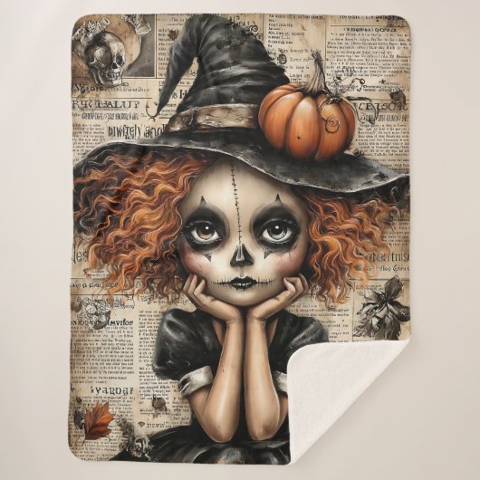 喪に服して泣き叫ぶ：カボチャの目の空想 シェルパブランケット (正面)