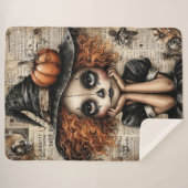 喪に服して泣き叫ぶ：カボチャの目の空想 シェルパブランケット (正面(横))