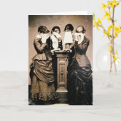 喪に服すビクトリア人 カード (黄色い花)