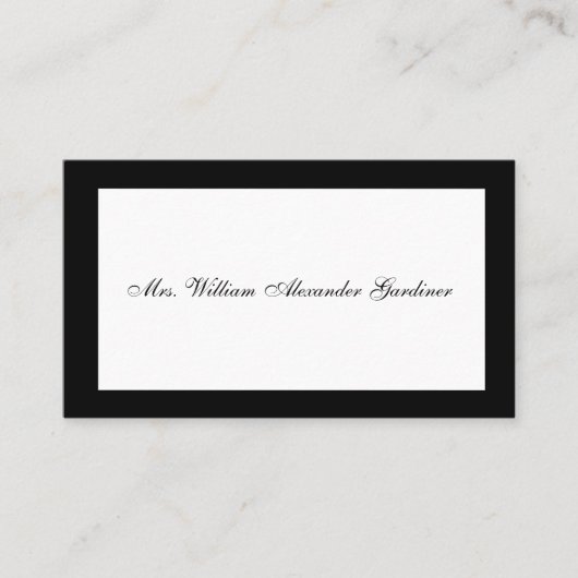 喪に服す召使いカード 名刺 (正面)