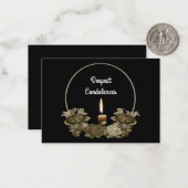 喪のバラとキャンドルの同情カード ノートカード (正面/裏面インサイチュ)