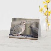 喪中の鳩の写真 カード (黄色い花)