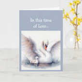 喪失のこの時、聖書の慰めの白鳥 カード (黄色い花)