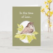 喪失の時、聖書の慰めの鳥 カード (黄色い花)