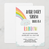 喪失後の虹 ニュートラル ベビーシャワー 招待状 (正面/裏面)
