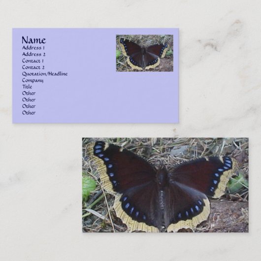 喪服の蝶の名刺 名刺 (正面/裏面)