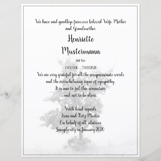 喪静か中 – 牧草地の木2.0 (裏面)