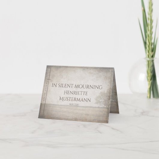 喪静か中 – 草地のヴィンテージ カード (正面)