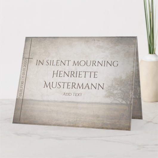 喪静か中 – 草地のヴィンテージ カード (正面)