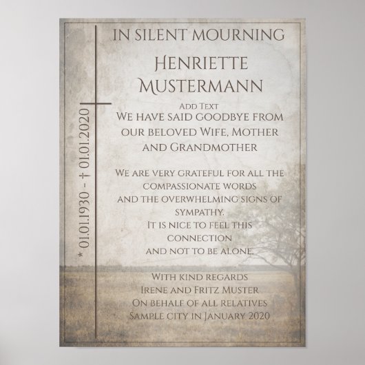 喪静か中 – 草地のヴィンテージ ポスター (正面)