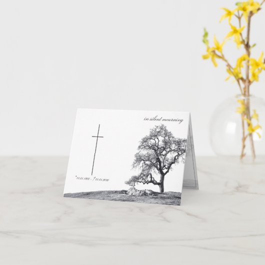 喪静か中 – 草木上 カード (黄色い花)