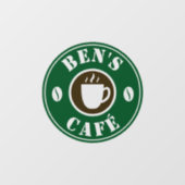 喫カスタム茶店のロゴの窓の固定標識 ウィンドウサイン (シート)