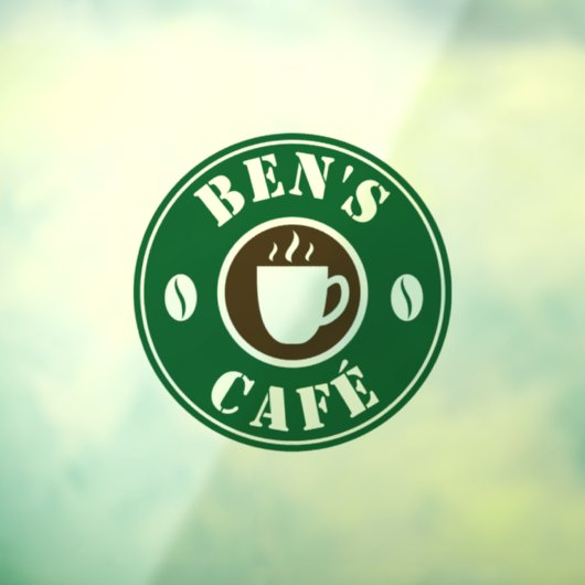 喫カスタム茶店のロゴの窓の固定標識 ウィンドウサイン (シート3)