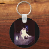 喫煙おもしろいミームシガレットキットンブレインロ間抜けット キーホルダー (正面)