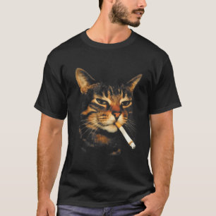 喫煙おもしろい猫たばこ子猫ミームバカブラ Tシャツ