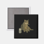 喫煙おもしろい猫ミームシガレットキッテン飲みB マグネット (正面/裏面)