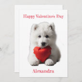 喫煙されたパピースバレンタインをパーソナライズ シーズンカード (正面/裏面)