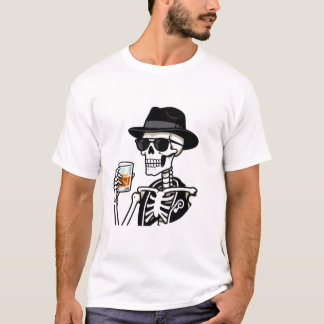 喫煙するスケルトン Tシャツ