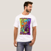 喫煙する猫 Tシャツ (正面フル)