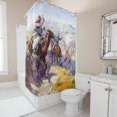 "喫煙それらをアウト"西アートby Charles M Russel シャワーカーテン (インサイチュ)