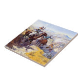 "喫煙それらをアウト"西アートby Charles M Russel タイル (側面)