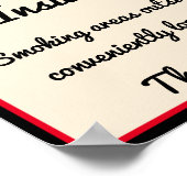 喫煙なしポスター3カスタム文字領域 ポスター (角)