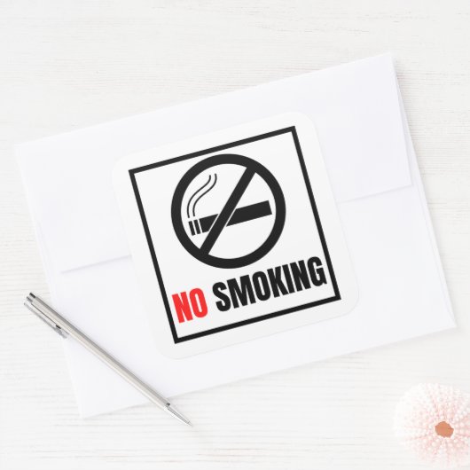 喫煙なし スクエアシール (封筒)