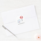 喫煙なし – 歯がステッカーに感謝 ラウンドシール (封筒)