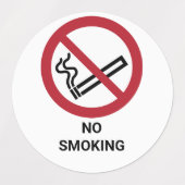 喫煙なし、30の禁止事項 ラベル (デザイン1)