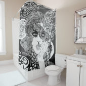 喫煙の女性のシャワー・カーテン シャワーカーテン (インサイチュ)