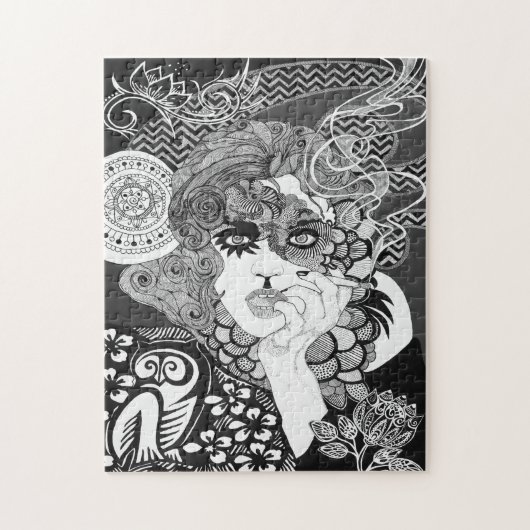 喫煙の女性のパズル ジグソーパズル (縦)